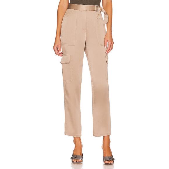 Simkhai 'Carolina' Tan Satin Utility Pant Size 0 - Picture 1 of 5